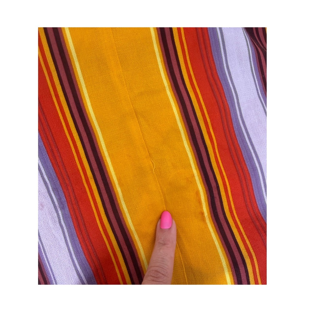 Miss Me Maxi Dress Women's Large Viscose Striped Plunge V Neck Boho Yellow New - Picture 6 of 10